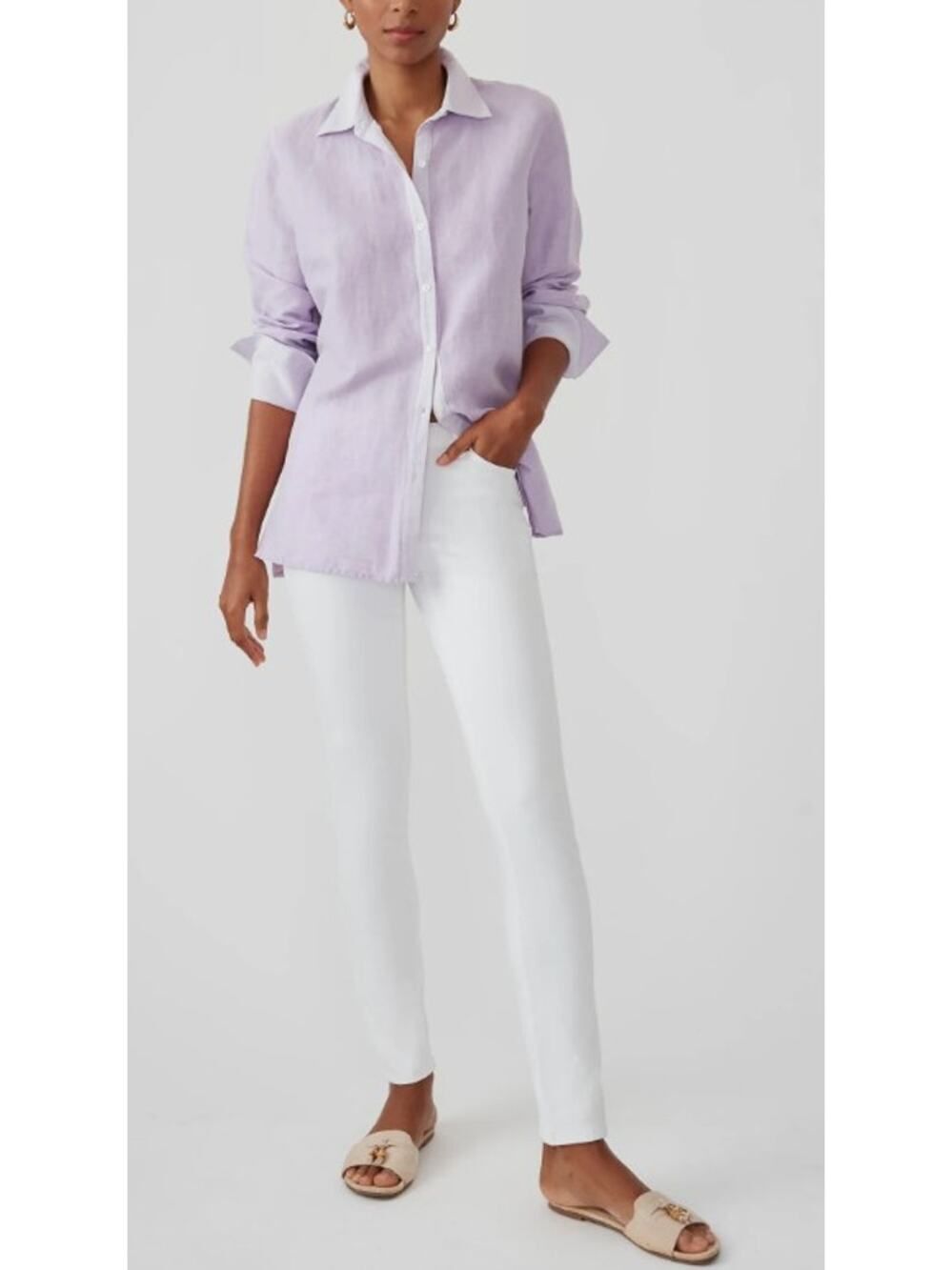 J. McLaughlin Solid White Lexi Jeans Sz. 6